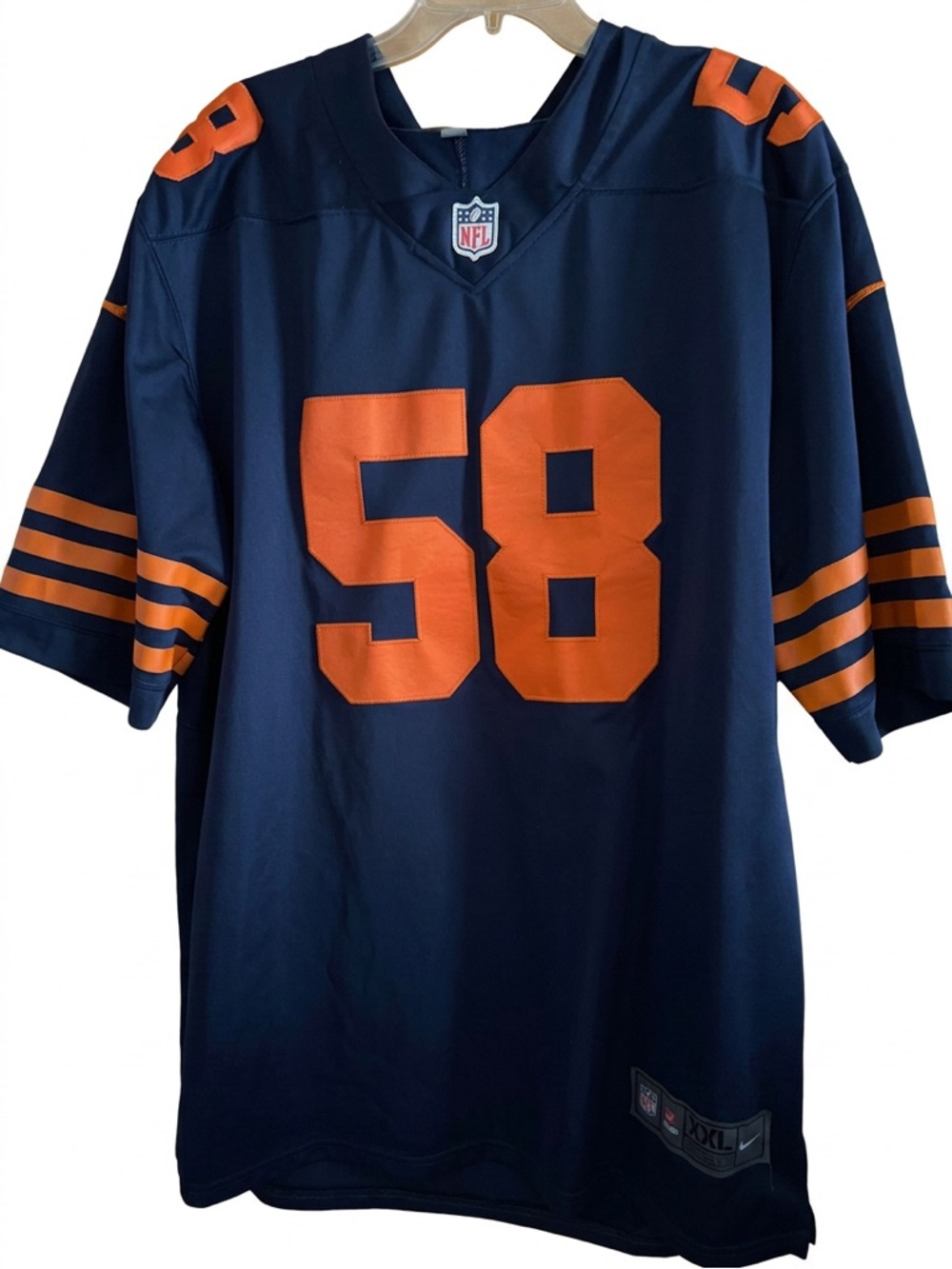 NFL Nike Navy Chicago Bears Navy Jersey with Orange print-Number 58 Roquan Smith